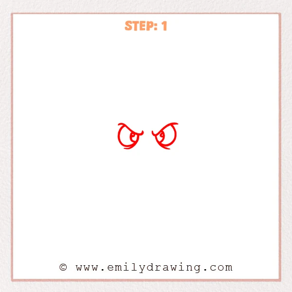 how to draw an angry face - Step 1